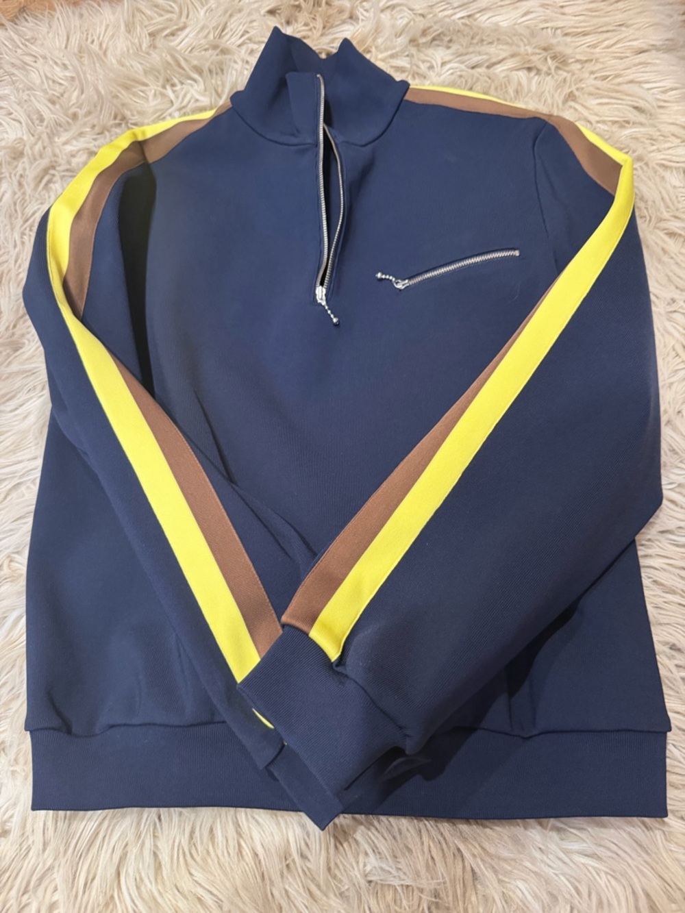 Tory Burch Navy Blue Zip-Up Women's Top